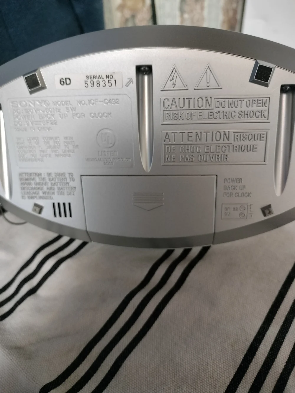 Sony Digital AM/FM Clock Radio - Black and Silver
